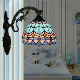 8 Inch Mediterranean Stained Glass Mediterranean Style Wall Light