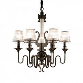 6 Light Modern / Contemporary Steel Chandelier with Acrylic Shade