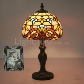 8 Inch European Stained Glass Baroque Style Table Lamp