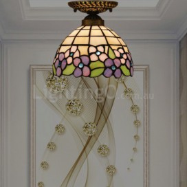 8 Inch European Stained Glass Flush Mount