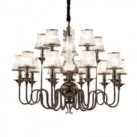 15 Light Modern / Contemporary Steel Chandelier with Acrylic Shade