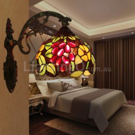 8 Inch European Stained Glass Grape Style Wall Light