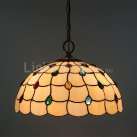 12 Inch European Stained Glass Pendant Light