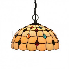 12 Inch European Stained Glass Pendant Light