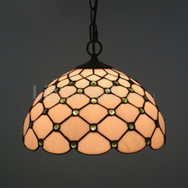 12 Inch European Stained Glass Pendant Light