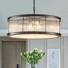 8 Light Modern / Contemporary Steel Pendant Light with Crystal Acrylic Shade