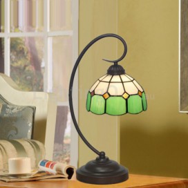 8 Inch Mediterranean Stained Glass Table Lamp