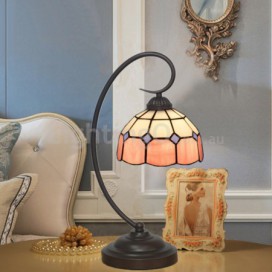 8 Inch Mediterranean Stained Glass Table Lamp