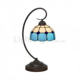 8 Inch Mediterranean Stained Glass Table Lamp