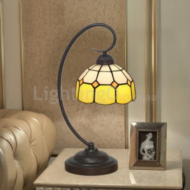 8 Inch Mediterranean Stained Glass Table Lamp