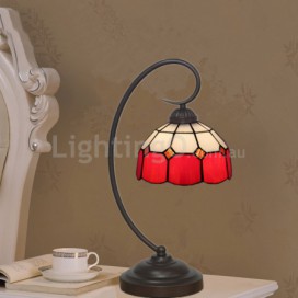 8 Inch Mediterranean Stained Glass Table Lamp