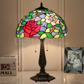 16 Inch Rural Stained Glass Dragonfly Style Table Lamp