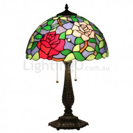 16 Inch Rural Stained Glass Dragonfly Style Table Lamp