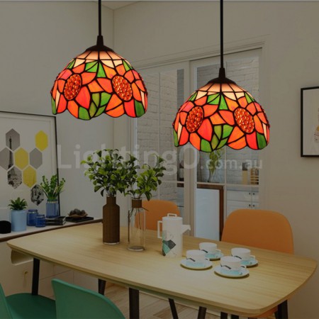 7 Inch European Stained Glass Pendant Light