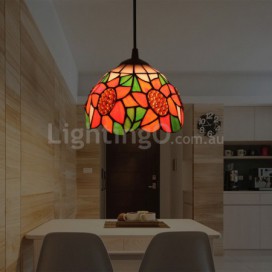 7 Inch European Stained Glass Pendant Light