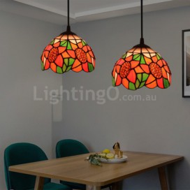 7 Inch European Stained Glass Pendant Light