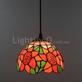 7 Inch European Stained Glass Pendant Light