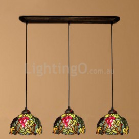 8 Inch European Stained Glass Grape Style Pendant Light