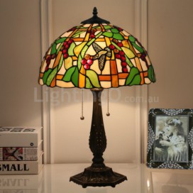 16 Inch European Stained Glass Hummingbird Style Table Lamp