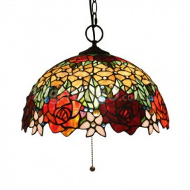 16 Inch European Stained Glass Pendant Light