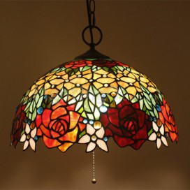 16 Inch European Stained Glass Pendant Light