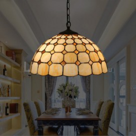 16 Inch European Stained Glass Pendant Light