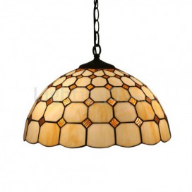 16 Inch European Stained Glass Pendant Light