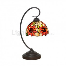 8 Inch European Stained Glass Sunflower Style Table Lamp