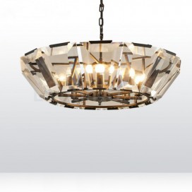 8 Light Modern / Contemporary Steel Pendant Light with Crystal Shade