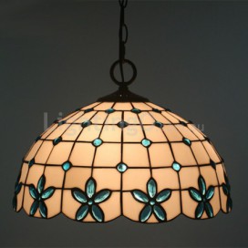 12 Inch European Stained Glass Pendant Light