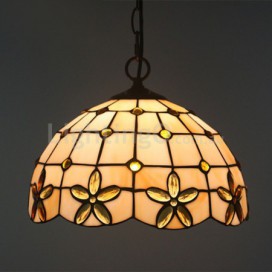 12 Inch European Stained Glass Pendant Light