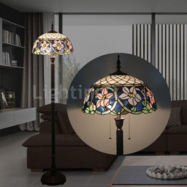 16 Inch European Retro Stained Glass Floor Lamp