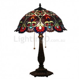 16 Inch European Stained Glass Baroque Style Table Lamp