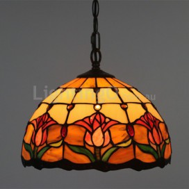 12 Inch European Stained Glass Pendant Light