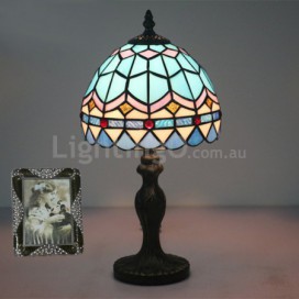 8 Inch European Stained Glass Mediterranean Style Table Lamp