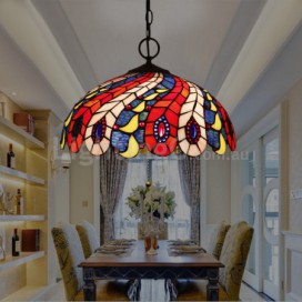 16 Inch European Stained Glass Pendant Light