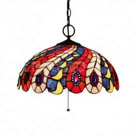 16 Inch European Stained Glass Pendant Light