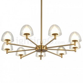 9 Light Metal Chandelier with Acrylic Shade