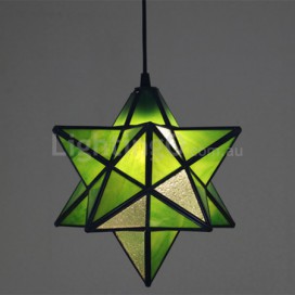 12 Inch European Stained Glass Pendant Light