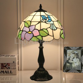 12 Inch European Stained Glass Hummingbird Style Table Lamp