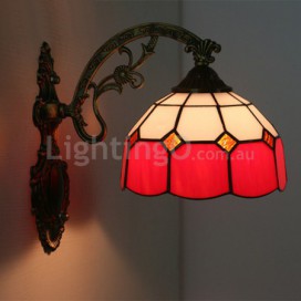 8 Inch Mediterranean Stained Glass Mediterranean Style Wall Light