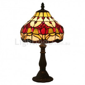 8 Inch European Stained Glass Tulip Style Table Lamp