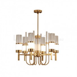 6 Light Modern / Contemporary Steel Chandelier with Glass Shade