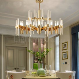 18 Light Aluminum Alloy Chandelier with Crystal Shade