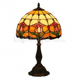 12 Inch European Stained Glass Tulip Style Table Lamp