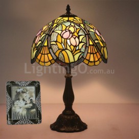 12 Inch European Stained Glass Tulip Style Table Lamp