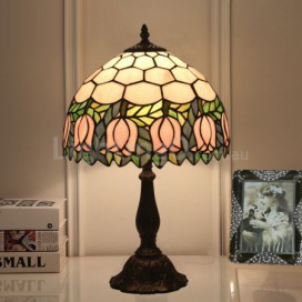 12 Inch European Stained Glass Tulip Style Table Lamp