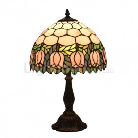 12 Inch European Stained Glass Tulip Style Table Lamp