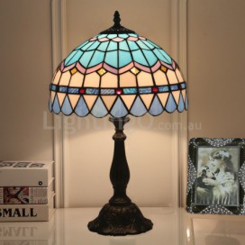 12 Inch European Stained Glass Mediterranean Style Table Lamp