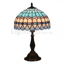 12 Inch European Stained Glass Mediterranean Style Table Lamp